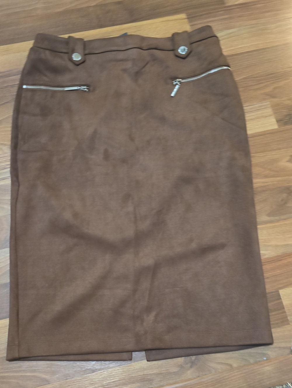 NWT Tailored Brown Pencil Skirt with Front Zip Details